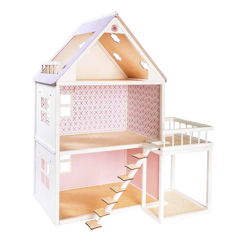 Durable Wooden Balcony for Rose Dollhouse – Easy Assembly by ROOSI Traditional Toys at www.brixbailey.com