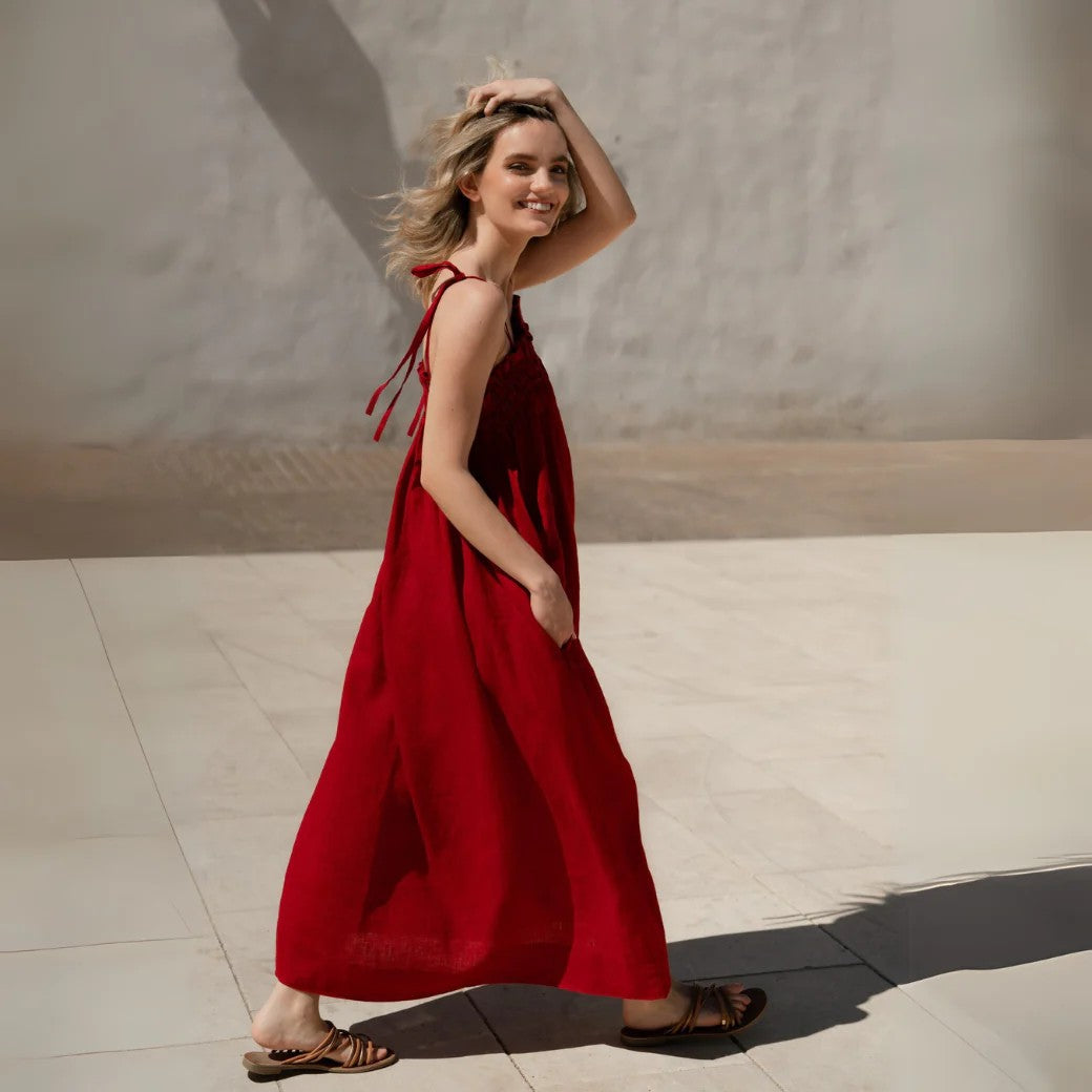 Experience Effortless Elegance with the Linen Ballade Dress by Linen Tales at www.brixbailey.com