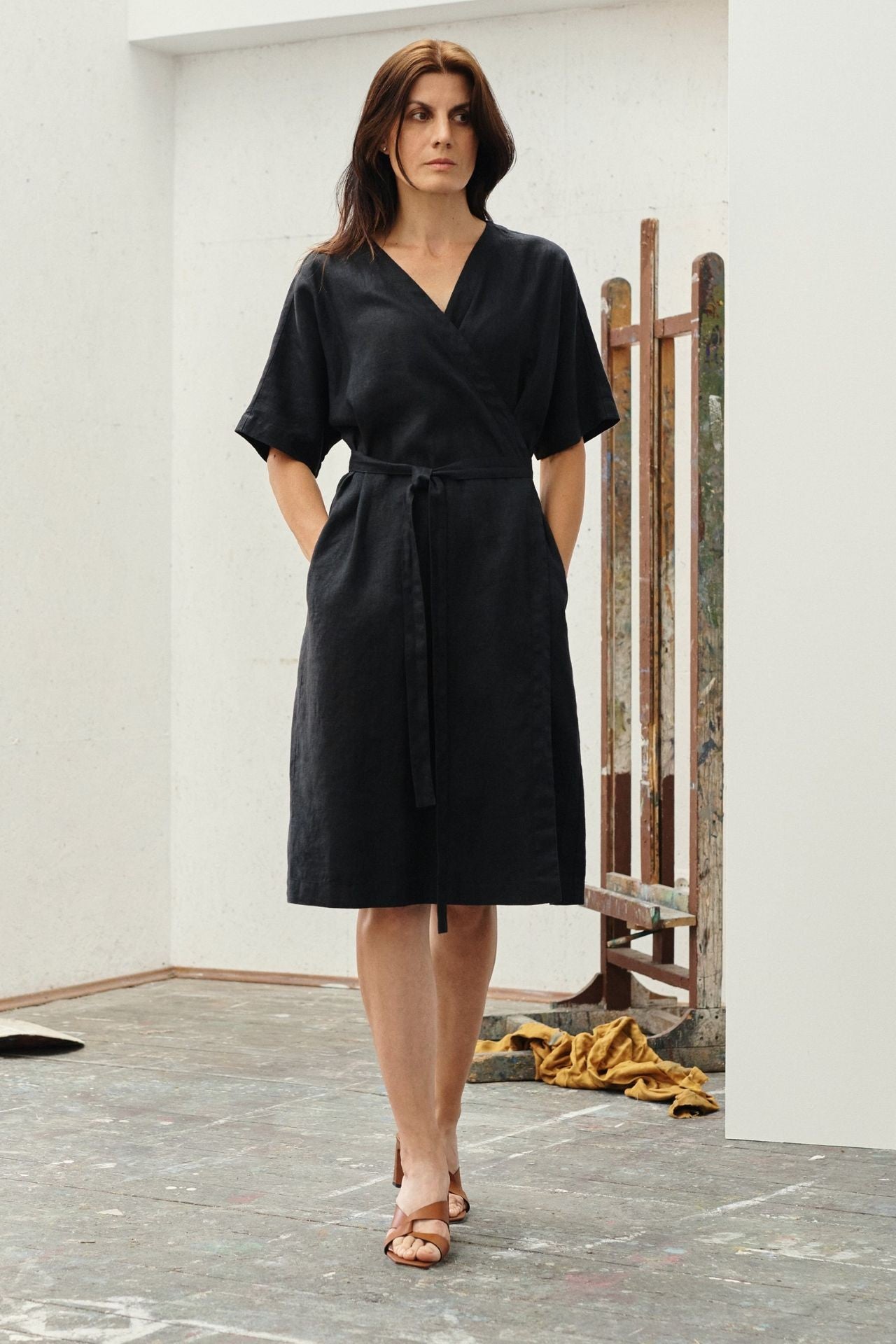 Discover Elegance with the Versatile Vine Wrap Dress - Timeless, Sustainable & Stylish by Linen Tales at www.brixbailey.com
