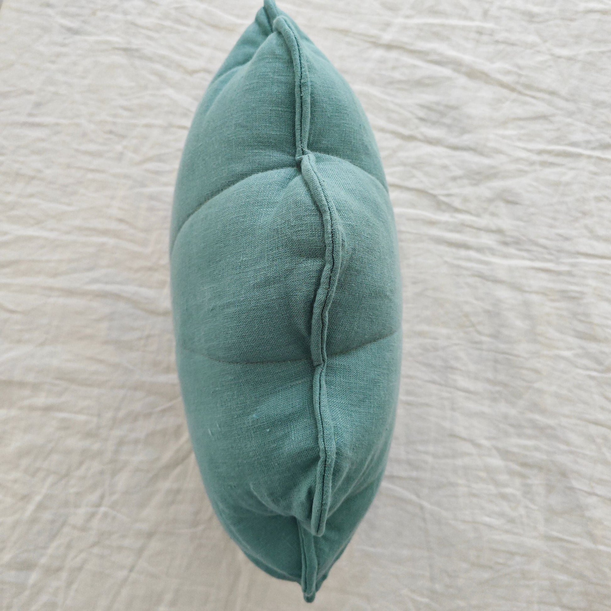 Linen Sea Shell Pillow Mint Throw Pillow for Coastal Beach Decor