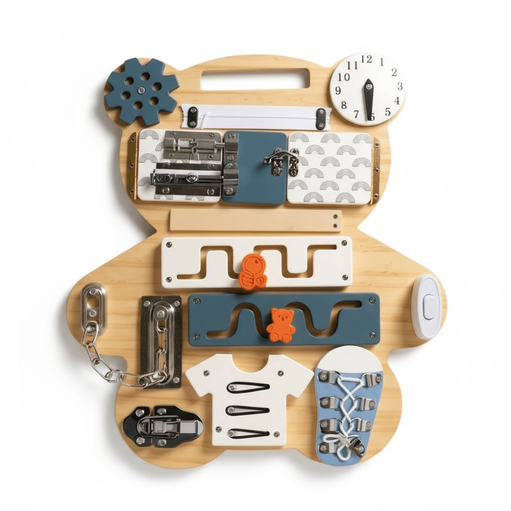 Bear Double Sided Busy Board for Toddlers