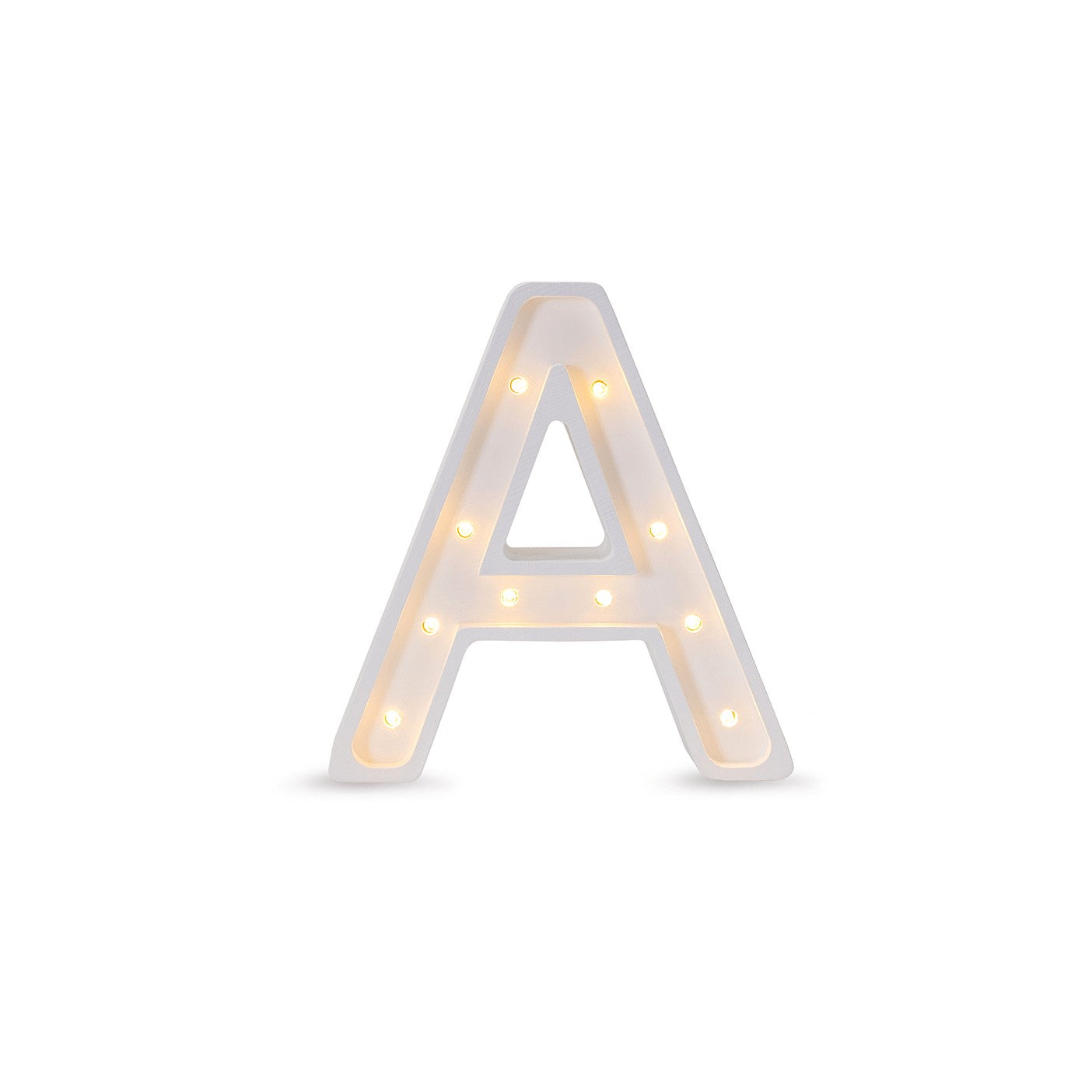 bold personalized letter a lamp glowing warmly in a modern childs bedroom