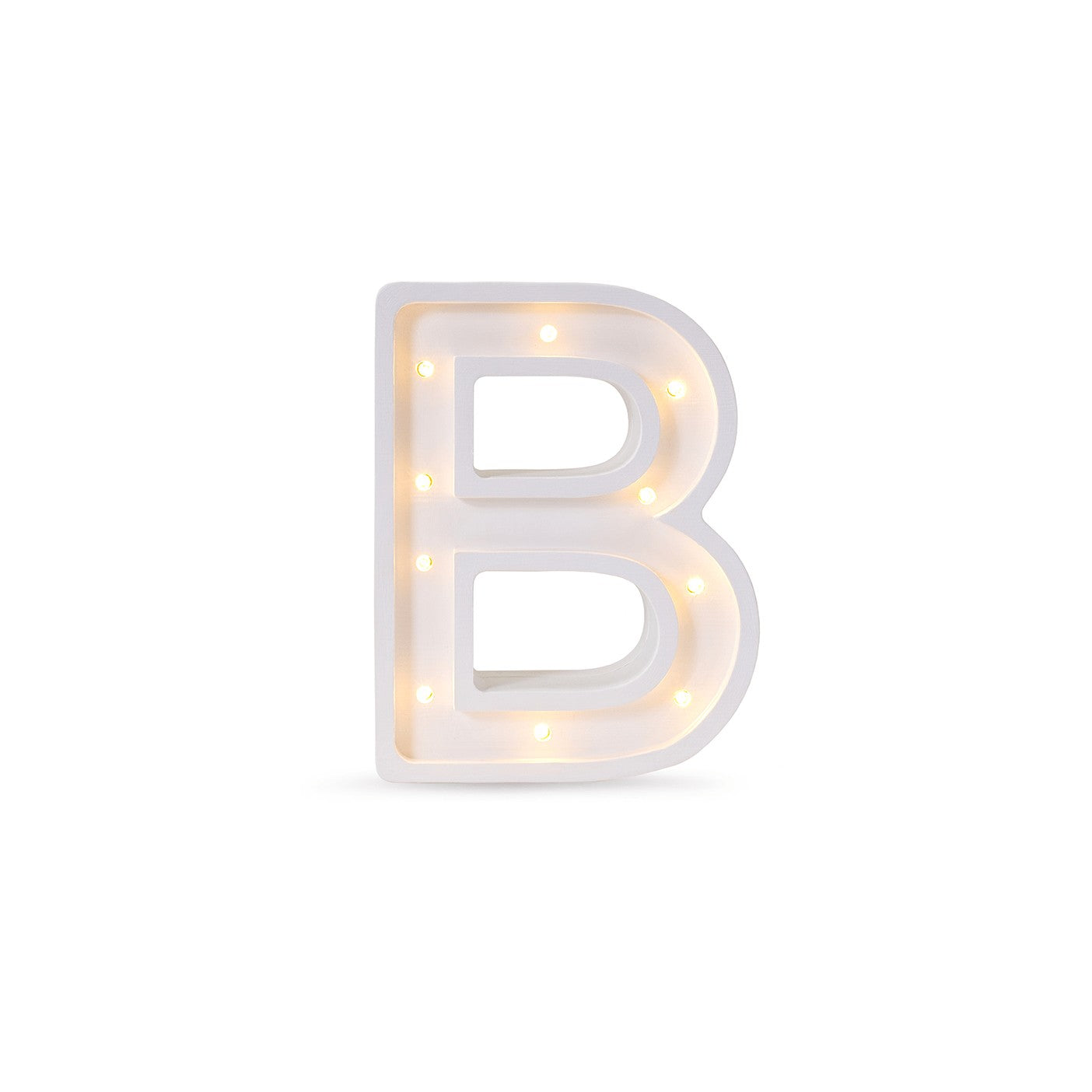 bold little lights letter b lamp glowing warmly in a child's modern nursery