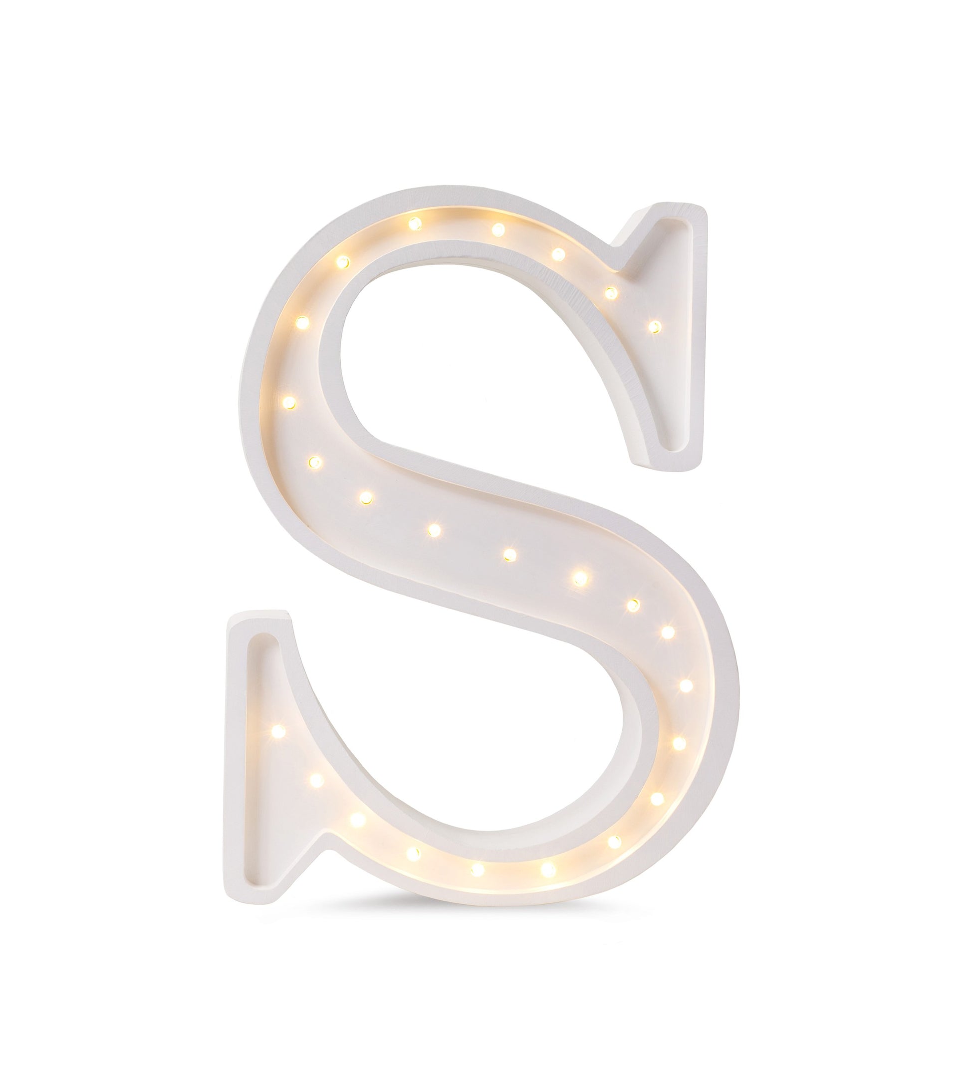 a soft-glow letter lamp casting a warm, comforting light on a child's nightstand