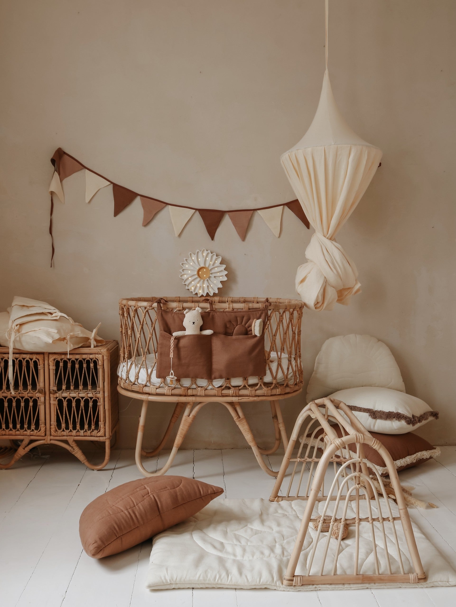 playful daisy lamp casting a warm, fun glow on a child's bedside table at night