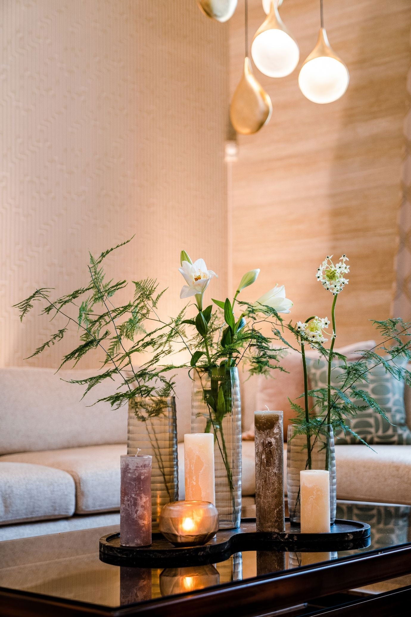 Sulphur Candleholder Smoke Grey 9H 11D cm