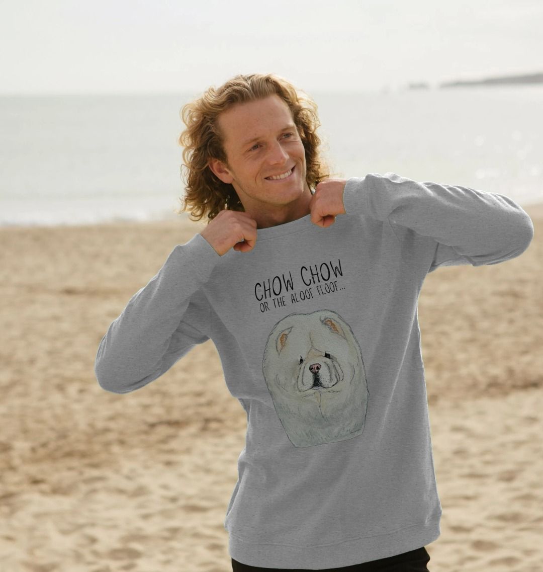 Cream Chow Chow Men's Crewneck Sweatshirt