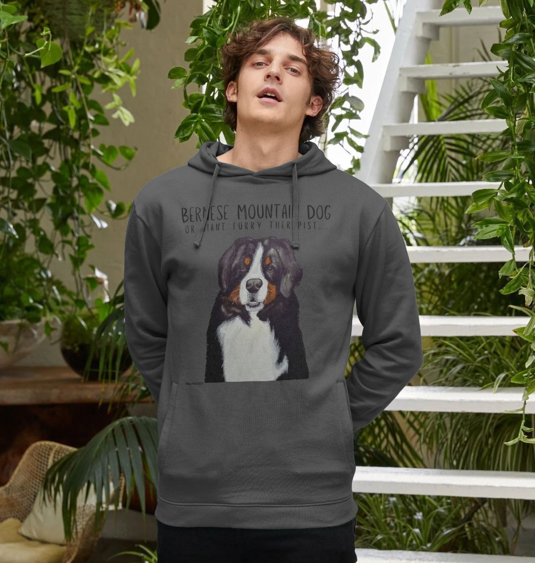 Bernese Mountain Dog Hoodie for Men Cosy Warm and Rather Good