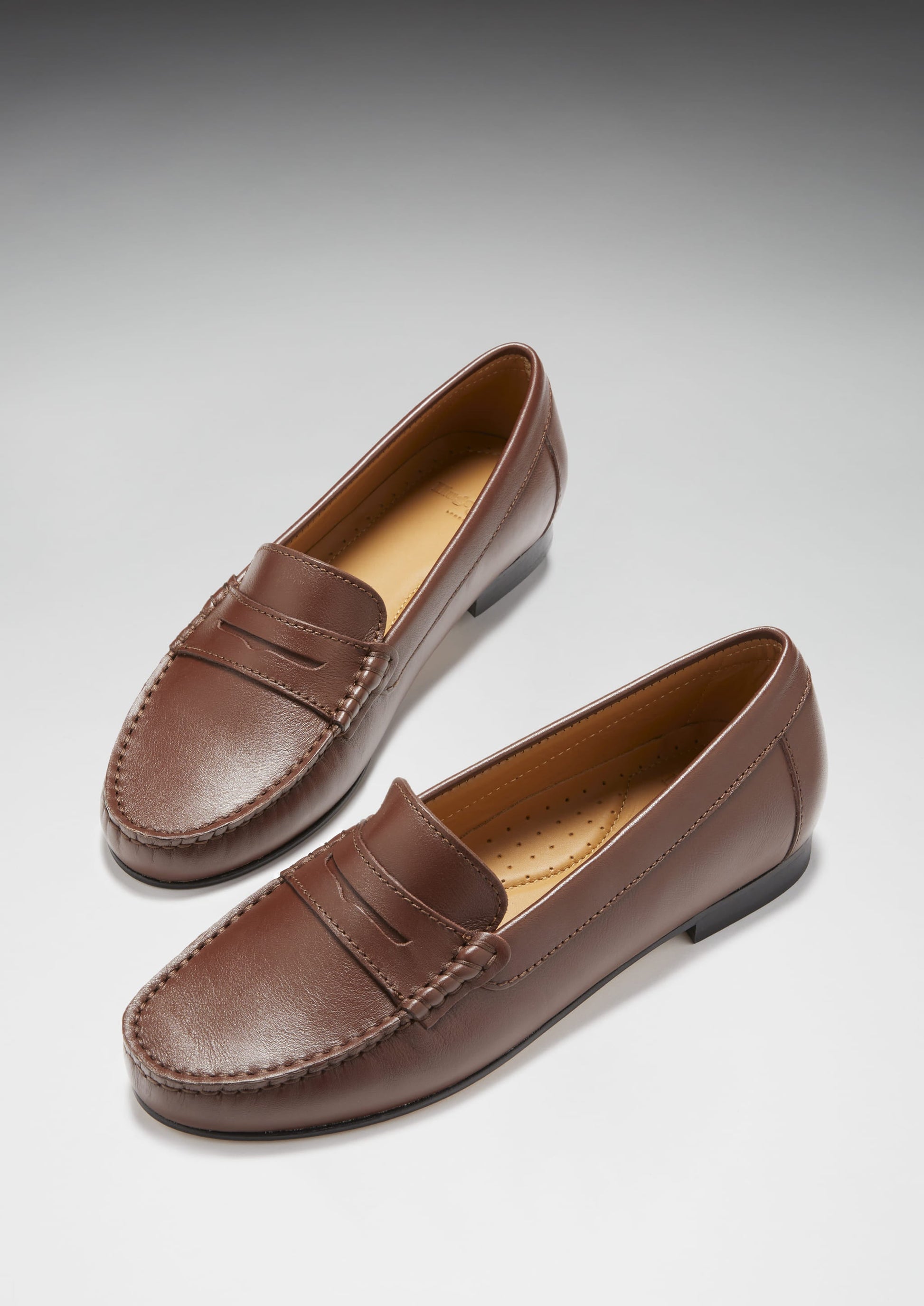 Women's Brown Leather Penny Loafers