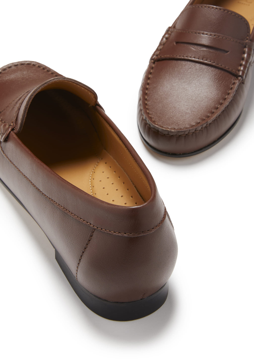 Women's Brown Leather Penny Loafers