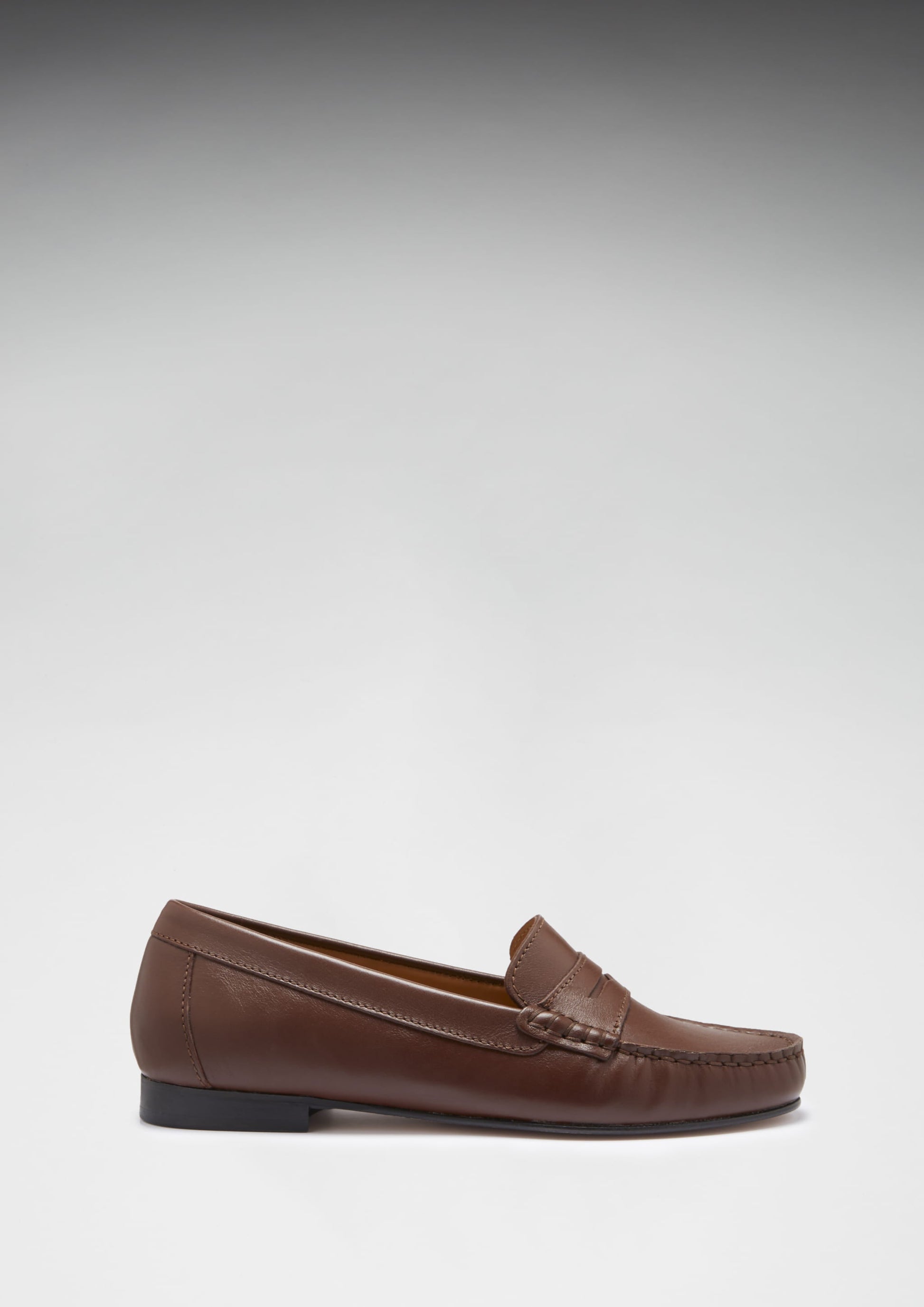 Women's Brown Leather Penny Loafers