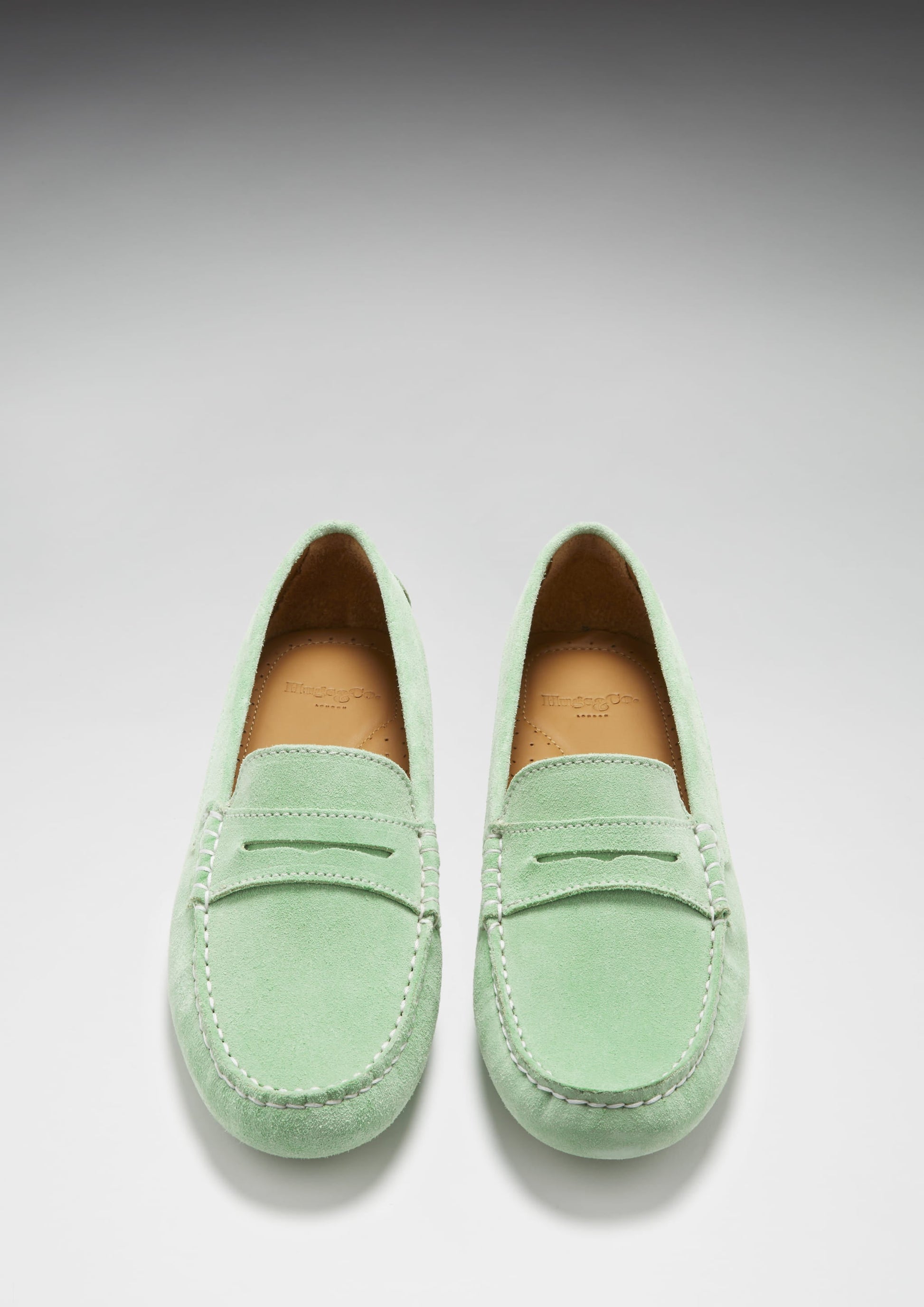 Women's Penny Driving Loafers in Lagoon Green Suede
