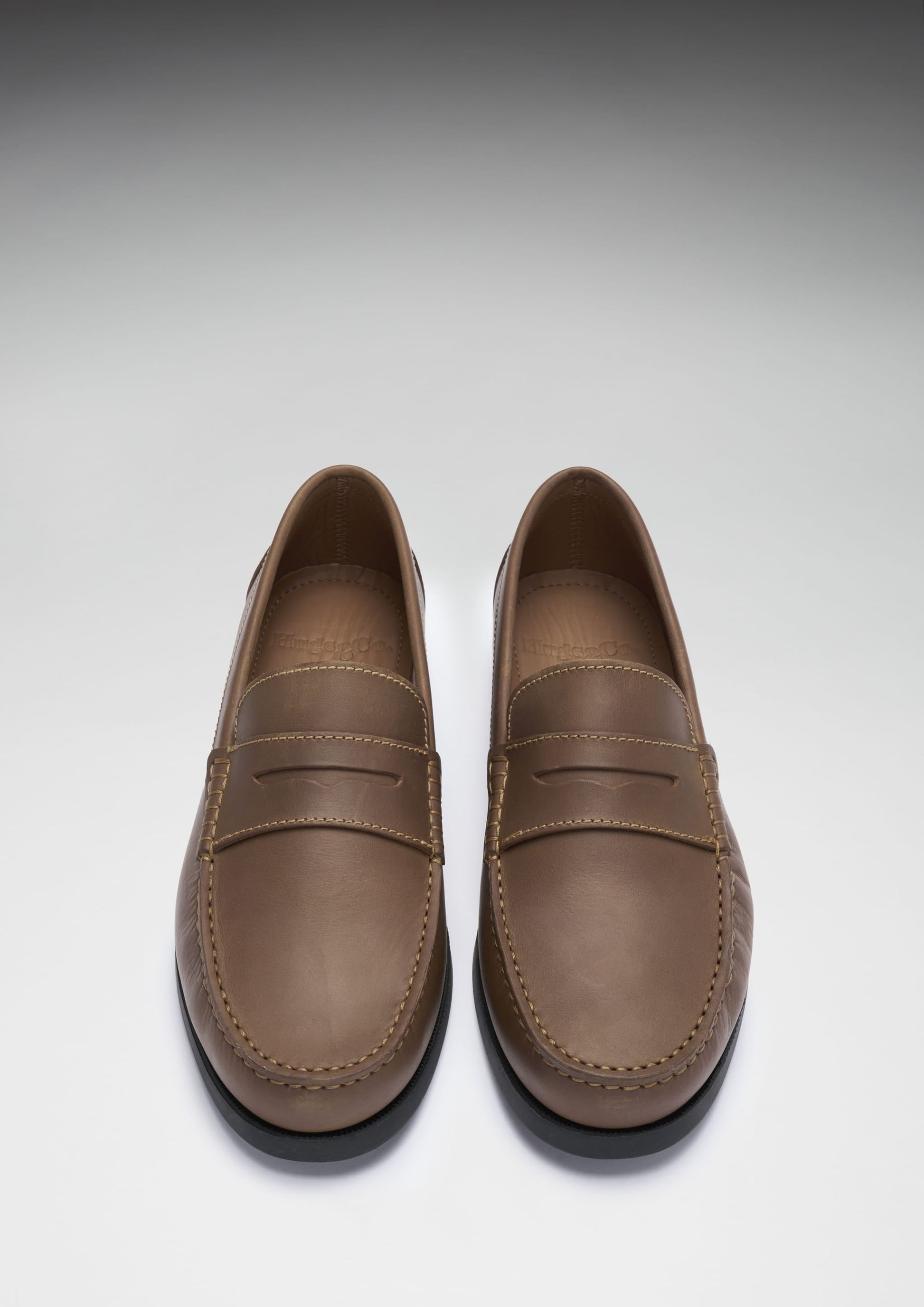 Light Brown Leather Boat Loafers
