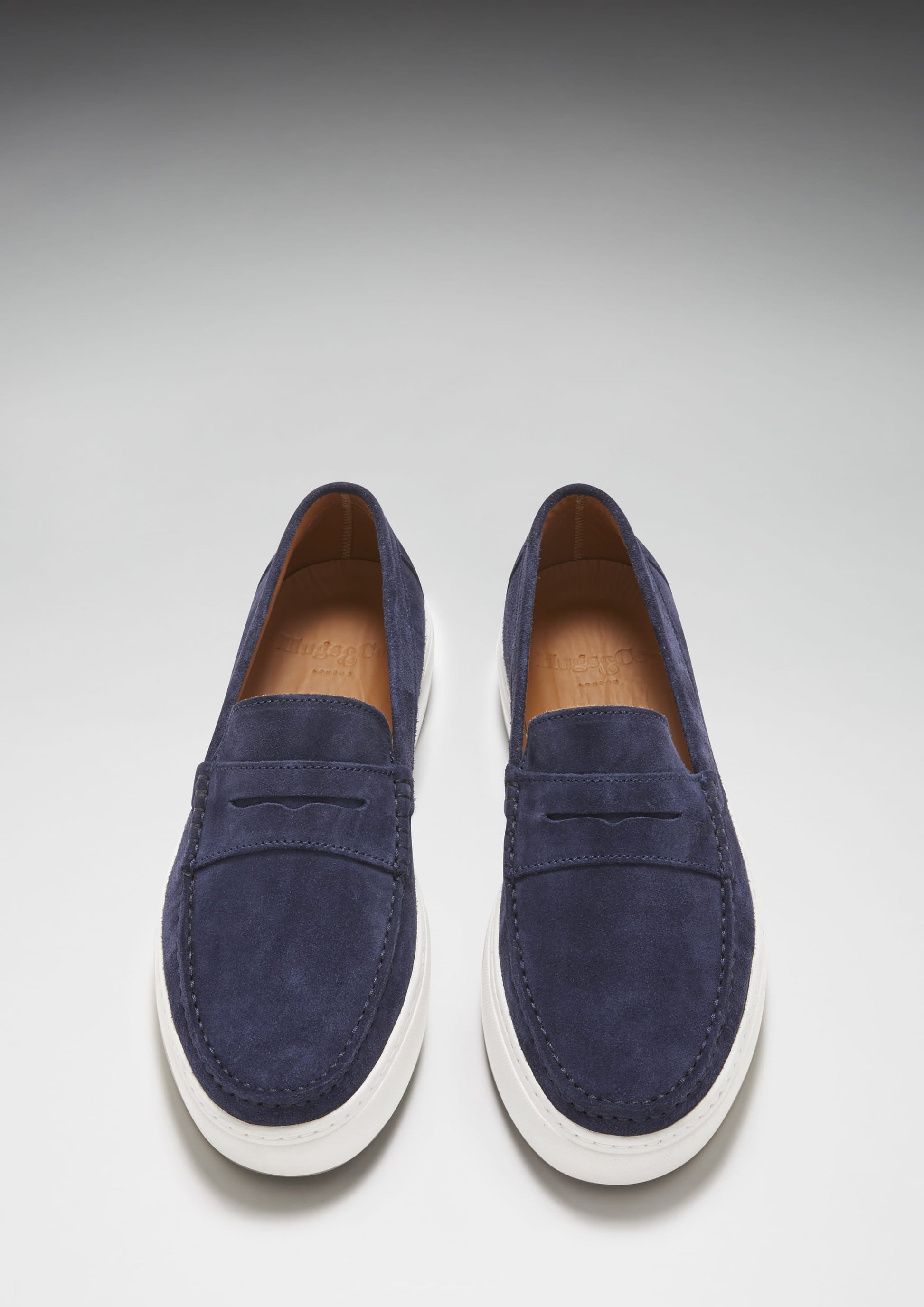 Navy Blue Suede Slip On Sneaker Loafers