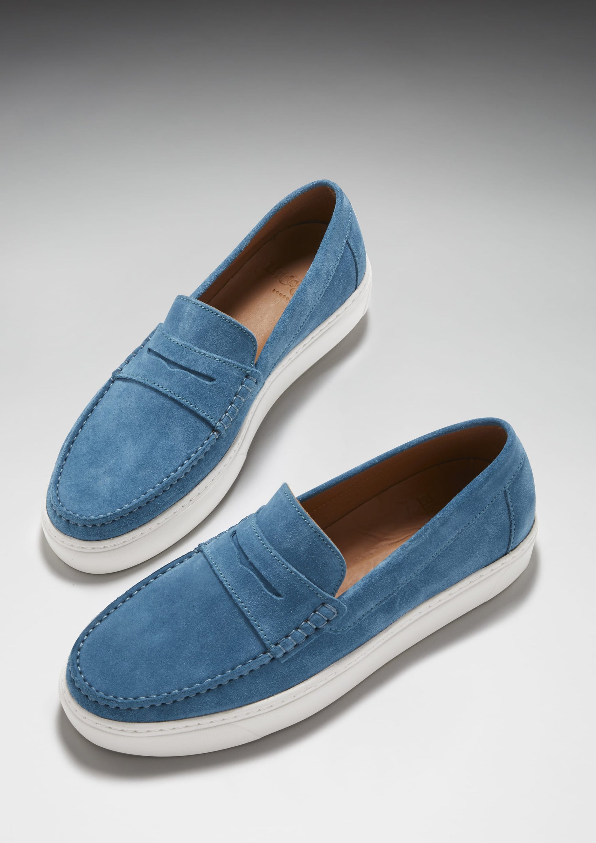 Petrol Blue Suede Slip On Sneaker Loafers