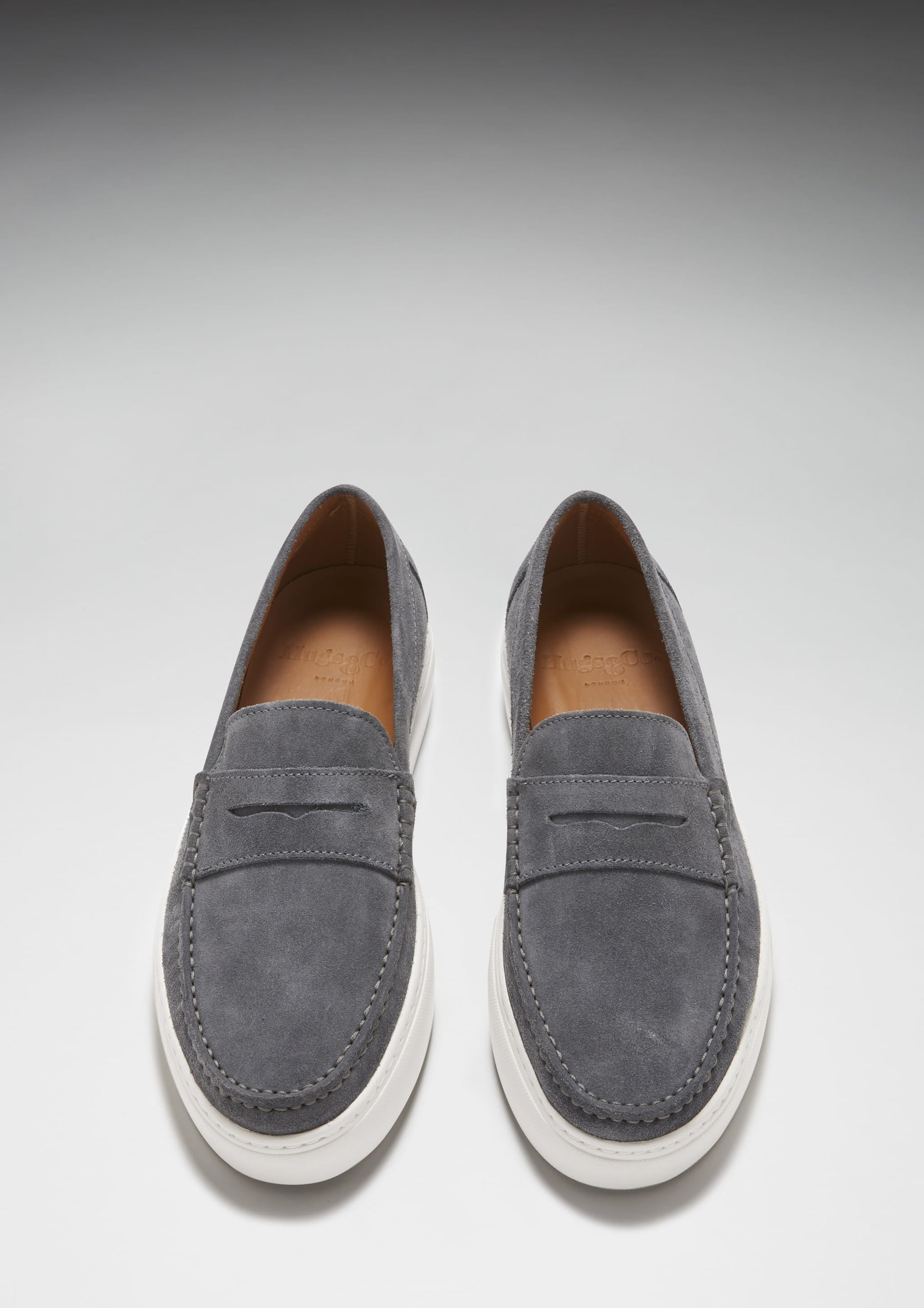 Slip On Sneaker Loafers in Slate Grey Suede