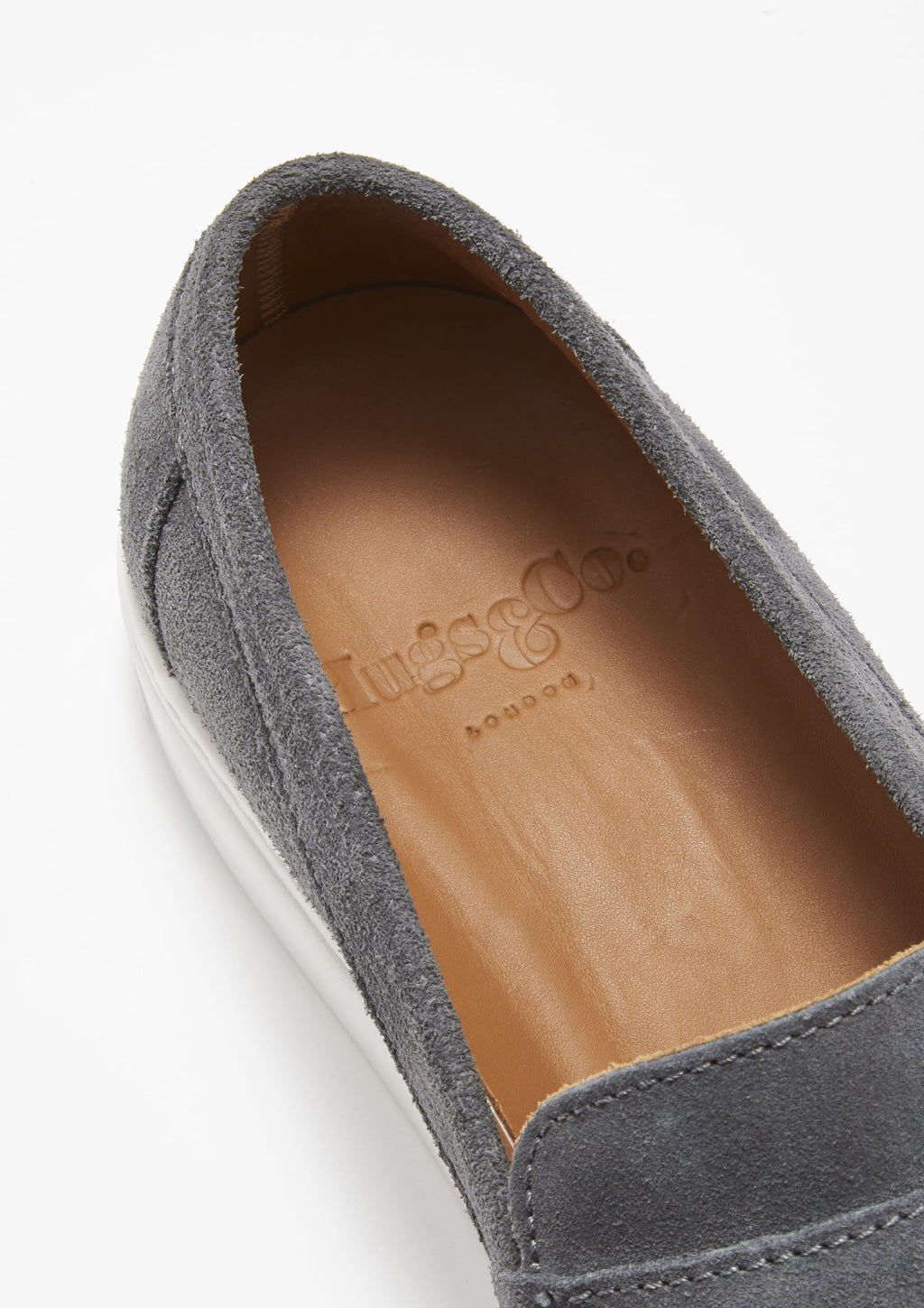 Slip On Sneaker Loafers in Slate Grey Suede