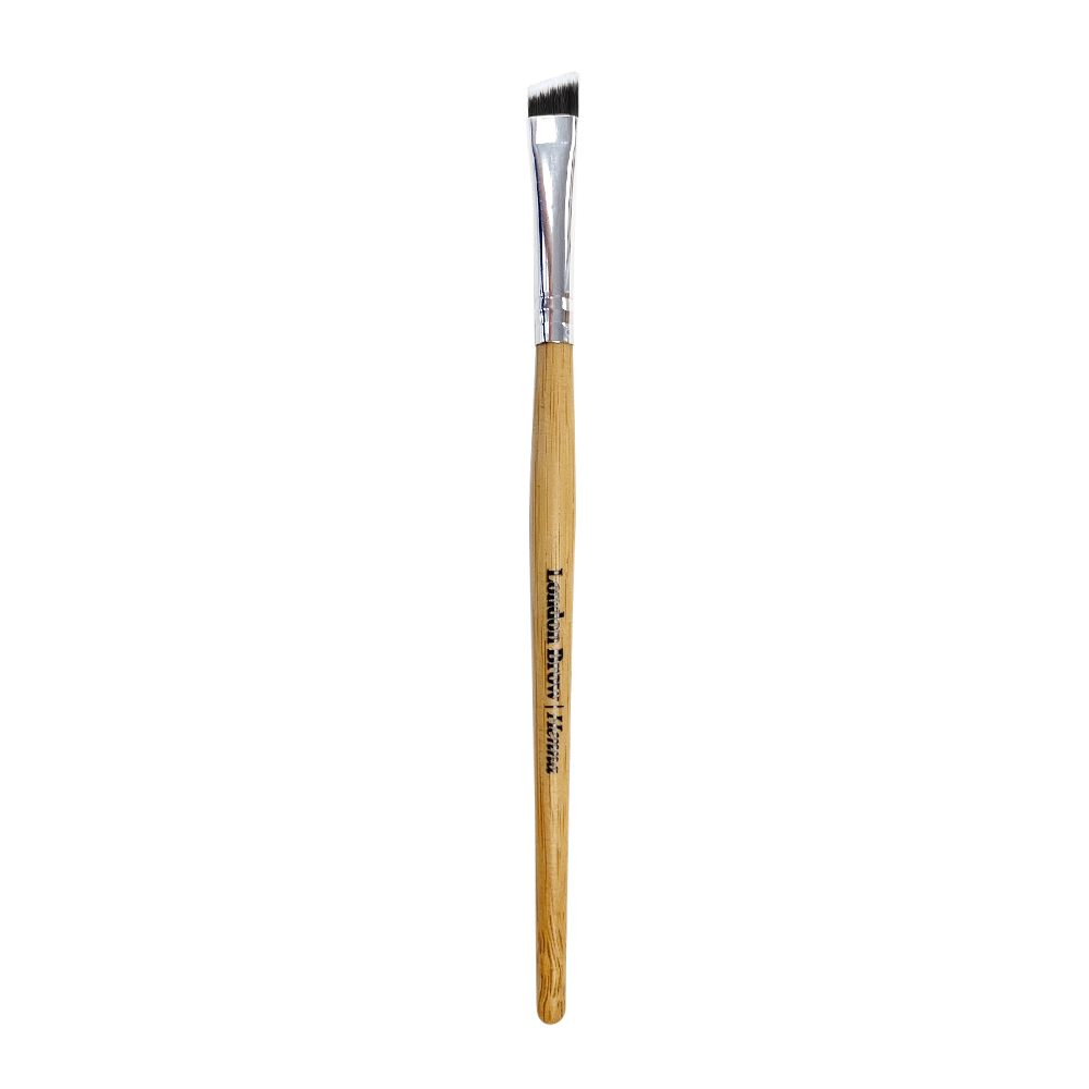 Precision Angled Henna Brow Application Brush with Wooden Handle