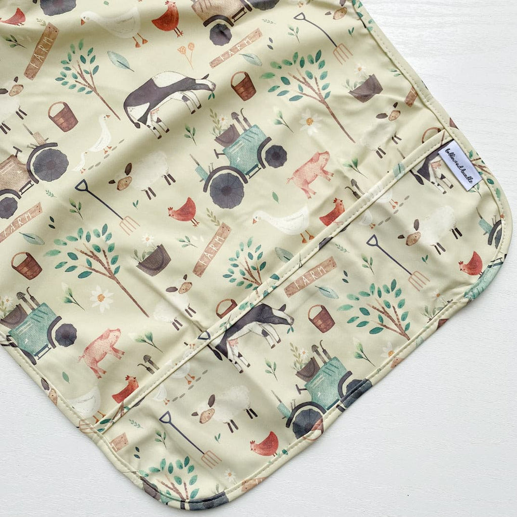Long Sleeved Baby Bib - Farm Yard Print