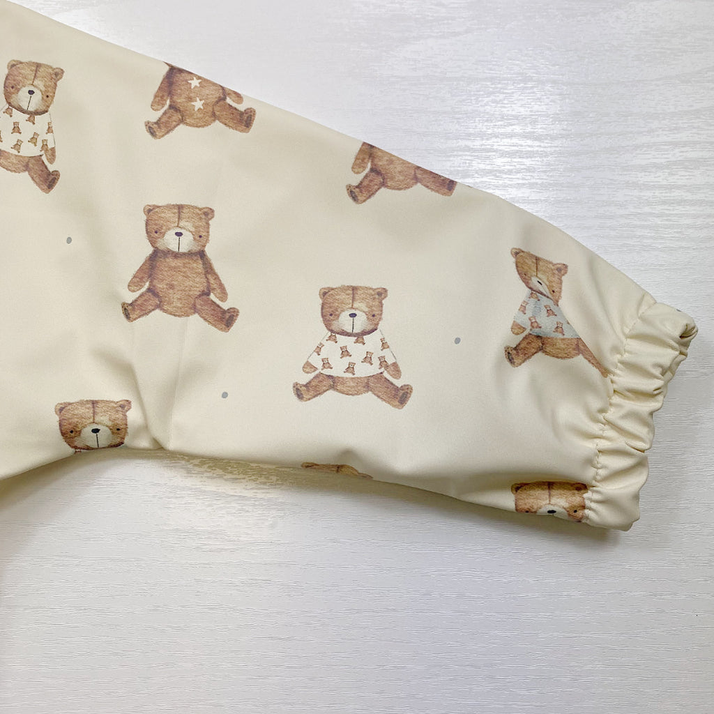 Long Sleeved Baby Bib - Teddy Bear Print