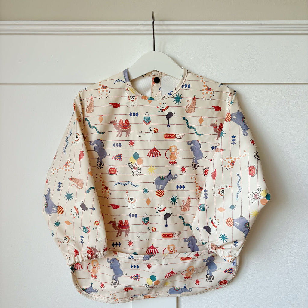 Long Sleeved Baby Bib - Vintage Circus