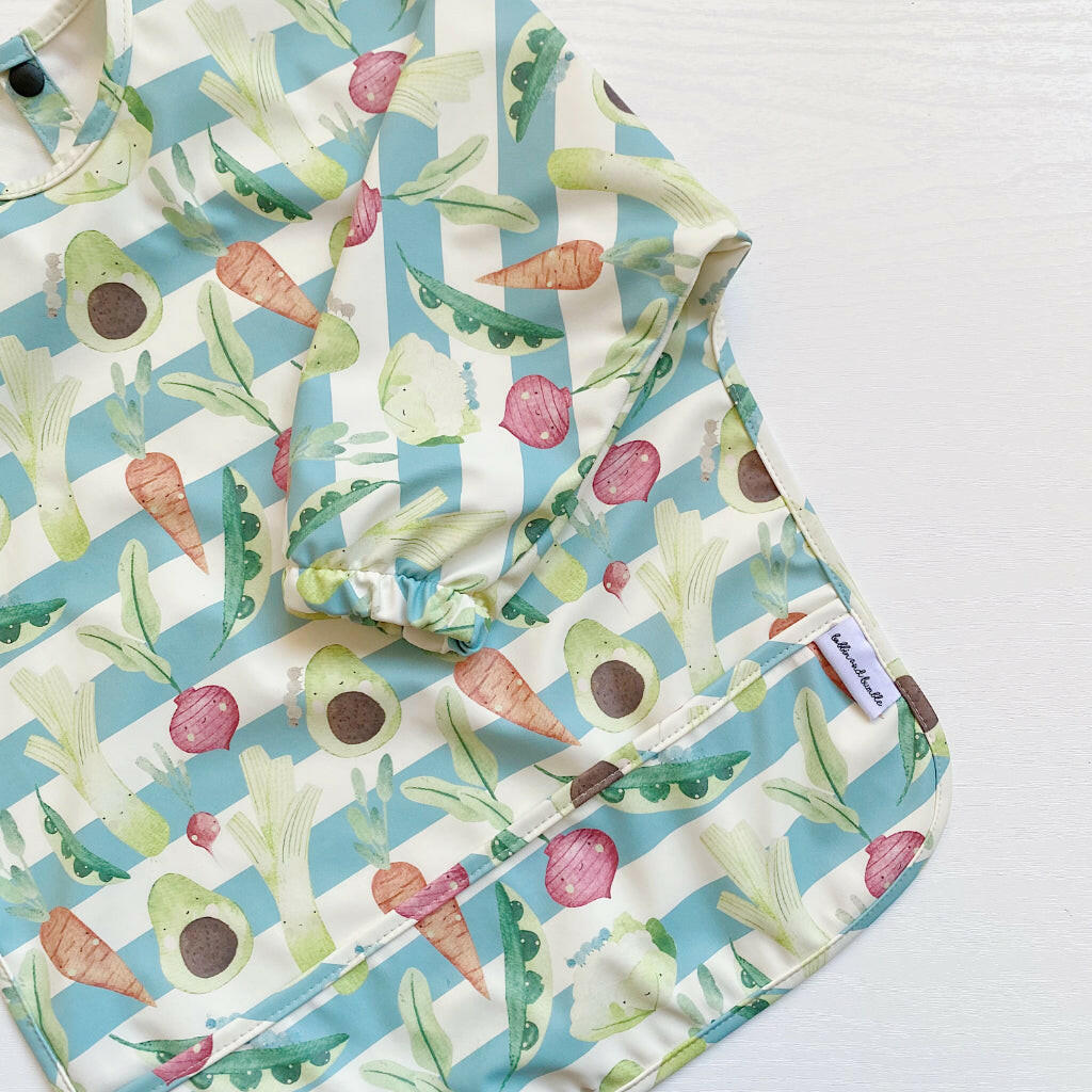 Long Sleeved Bib - Vegetable Garden