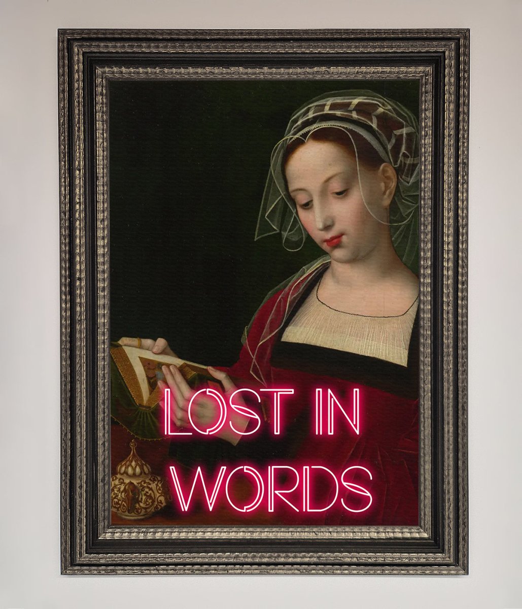 Medieval Framed Poster Lost in Words