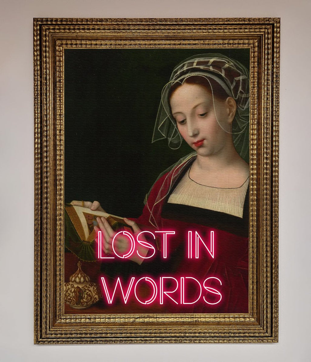 Medieval Framed Poster Lost in Words