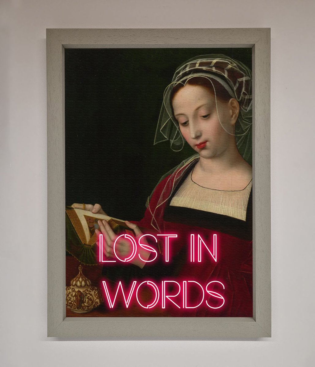 Medieval Framed Poster Lost in Words