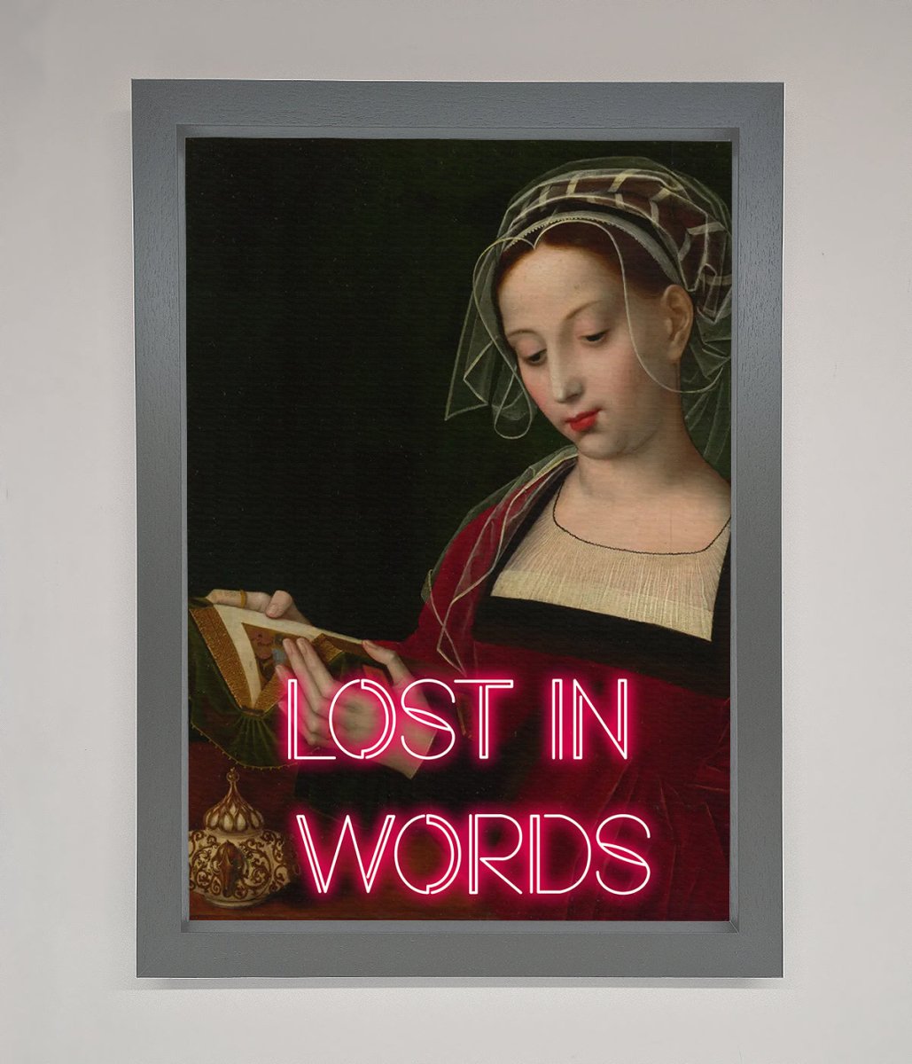 Medieval Framed Poster Lost in Words