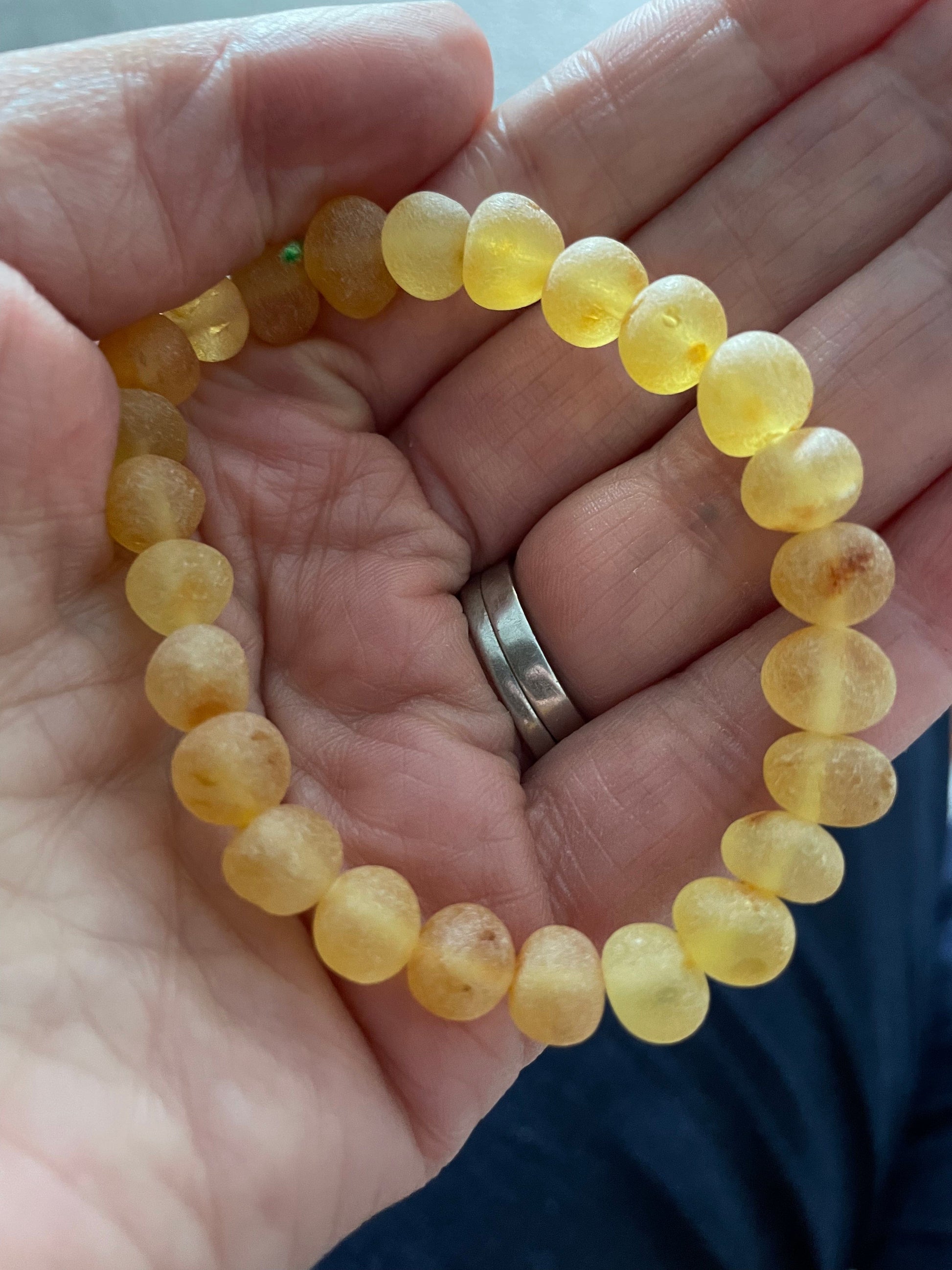 Adult Bees Knees Raw Honey Baltic Amber Stretch Bracelet