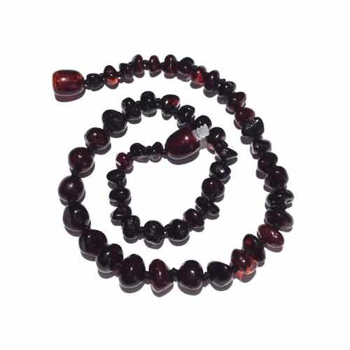 Dark Cherry Polished Baltic Amber Anklet for Adults