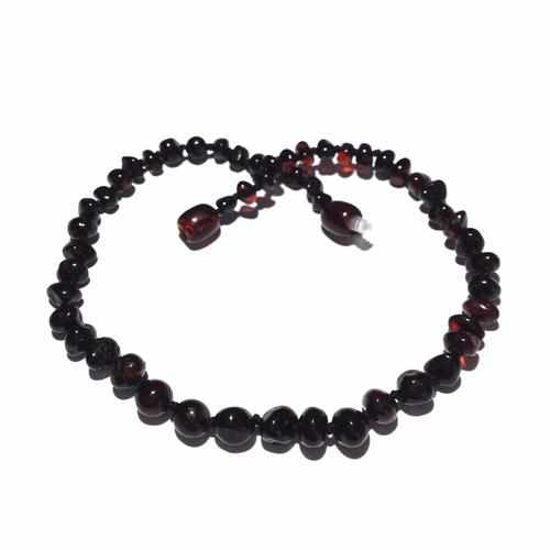 Dark Cherry Polished Baltic Amber Anklet for Adults
