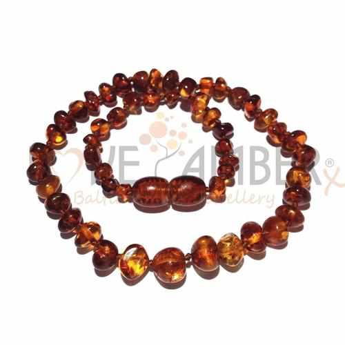 Adult Brandy Snap Cognac Baltic Amber Necklace