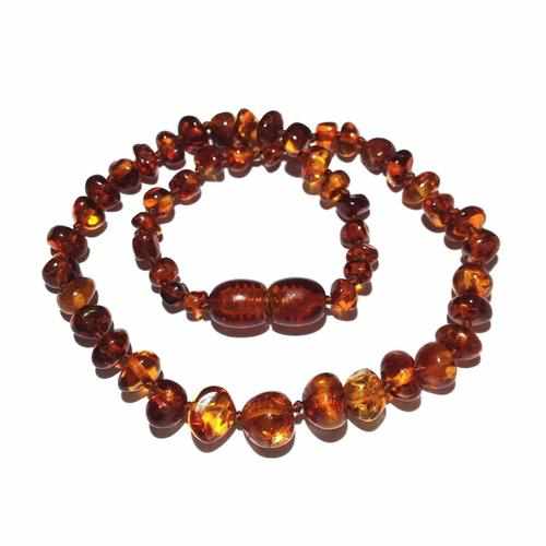 Adult Brandy Snap Cognac Baltic Amber Necklace