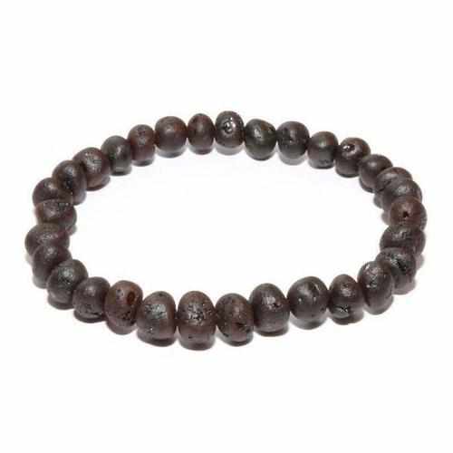Adult Raw Dark Cherry Baltic Amber Stretch Bracelet