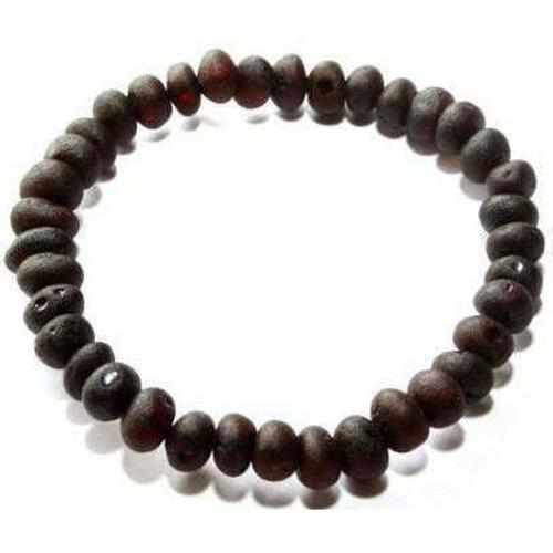 Adult Raw Dark Cherry Baltic Amber Stretch Bracelet