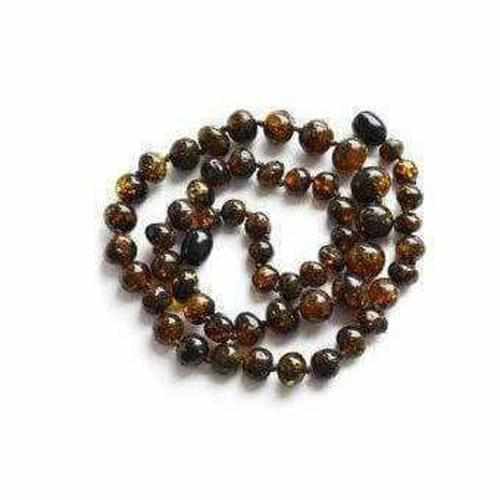 Adult Evergreen Polished Green Baltic Amber Necklace