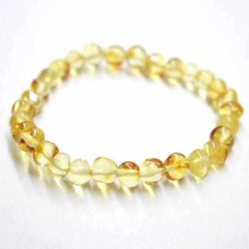 Adult Lemon Baltic Amber Stretch Bracelet
