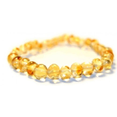Adult Lemon Baltic Amber Stretch Bracelet