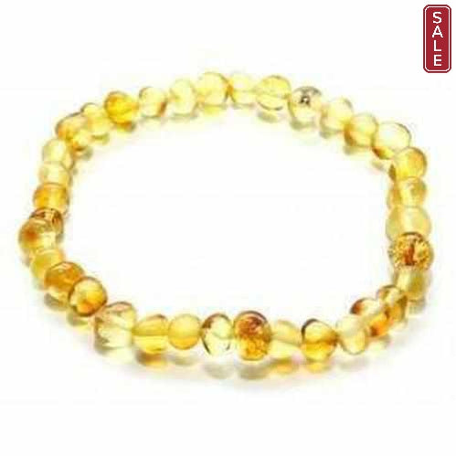 Adult Lemon Baltic Amber Stretch Bracelet