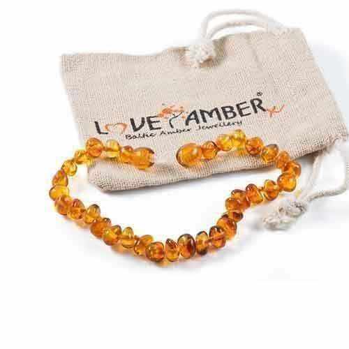 Polished Honey Baltic Amber Anklet for Adults