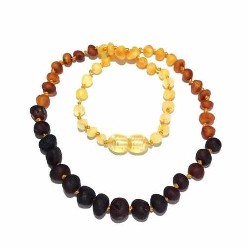 Adult Ombre Raw Rainbow Baltic Amber Necklace
