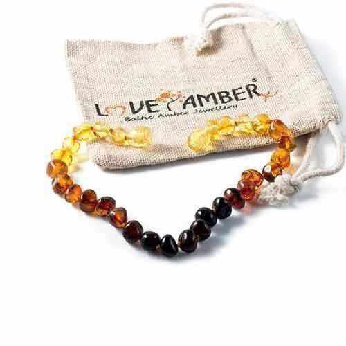 Adult Rainbow Bright Mixed Baltic Amber Anklet