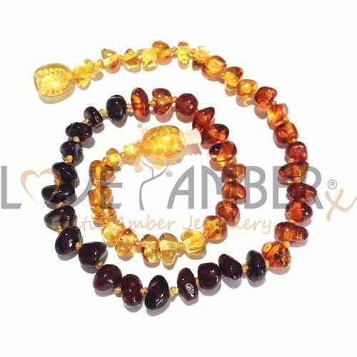Adult Rainbow Bright Mixed Baltic Amber Anklet
