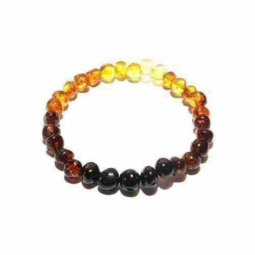 Adult Rainbow Bright Mixed Baltic Amber Stretch Bracelet