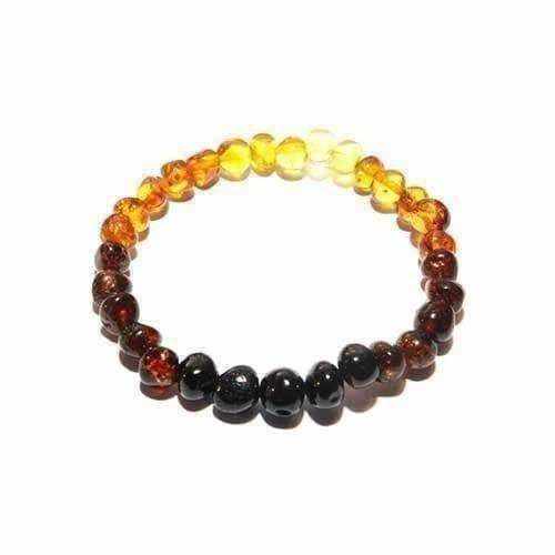 Adult Rainbow Bright Mixed Baltic Amber Stretch Bracelet