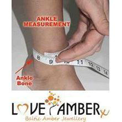 Custom Child Anklet Bracelet with Baltic Amber and Gemstones