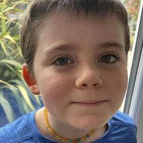 Boys and Girls Apollo Three Polished Honey Baltic Amber Turquoise Howlite Necklace