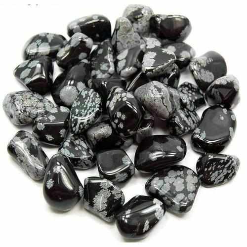 Capricorn Birthstone Snowflake Obsidian Elasticated Chip Bracelet